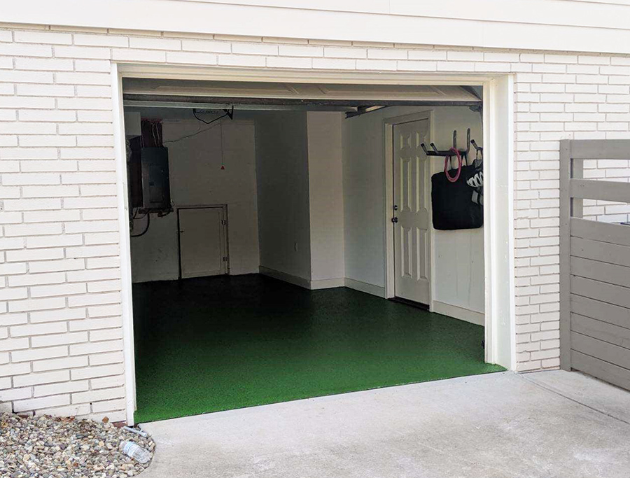 1968 Green Garage Floor – Cary NC | Witcraft Decorative Concrete Coatings